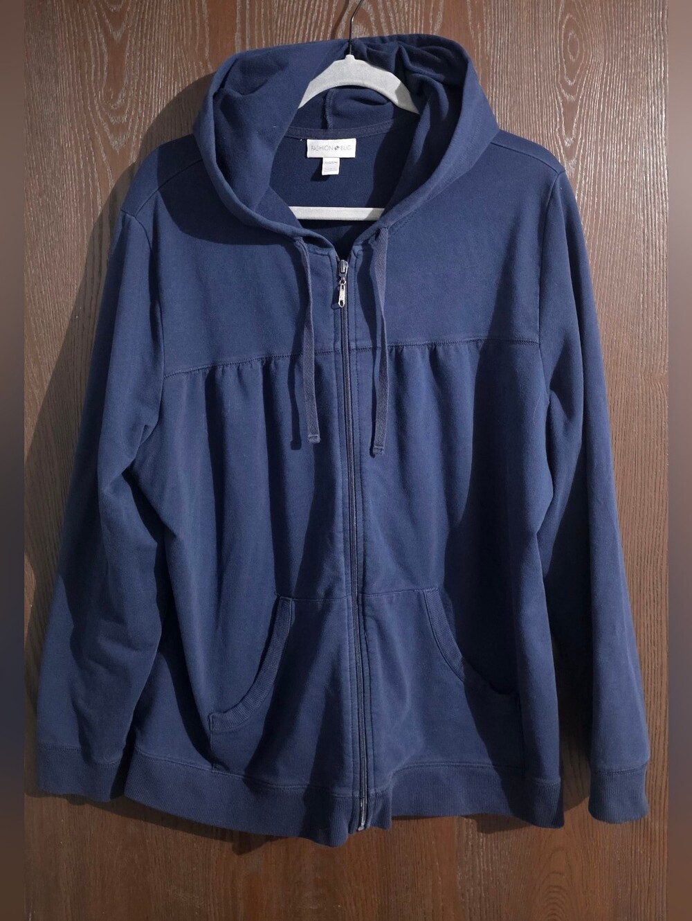 Fashion Bug Navy Blue Full-Zip Hooded Sweatshirt